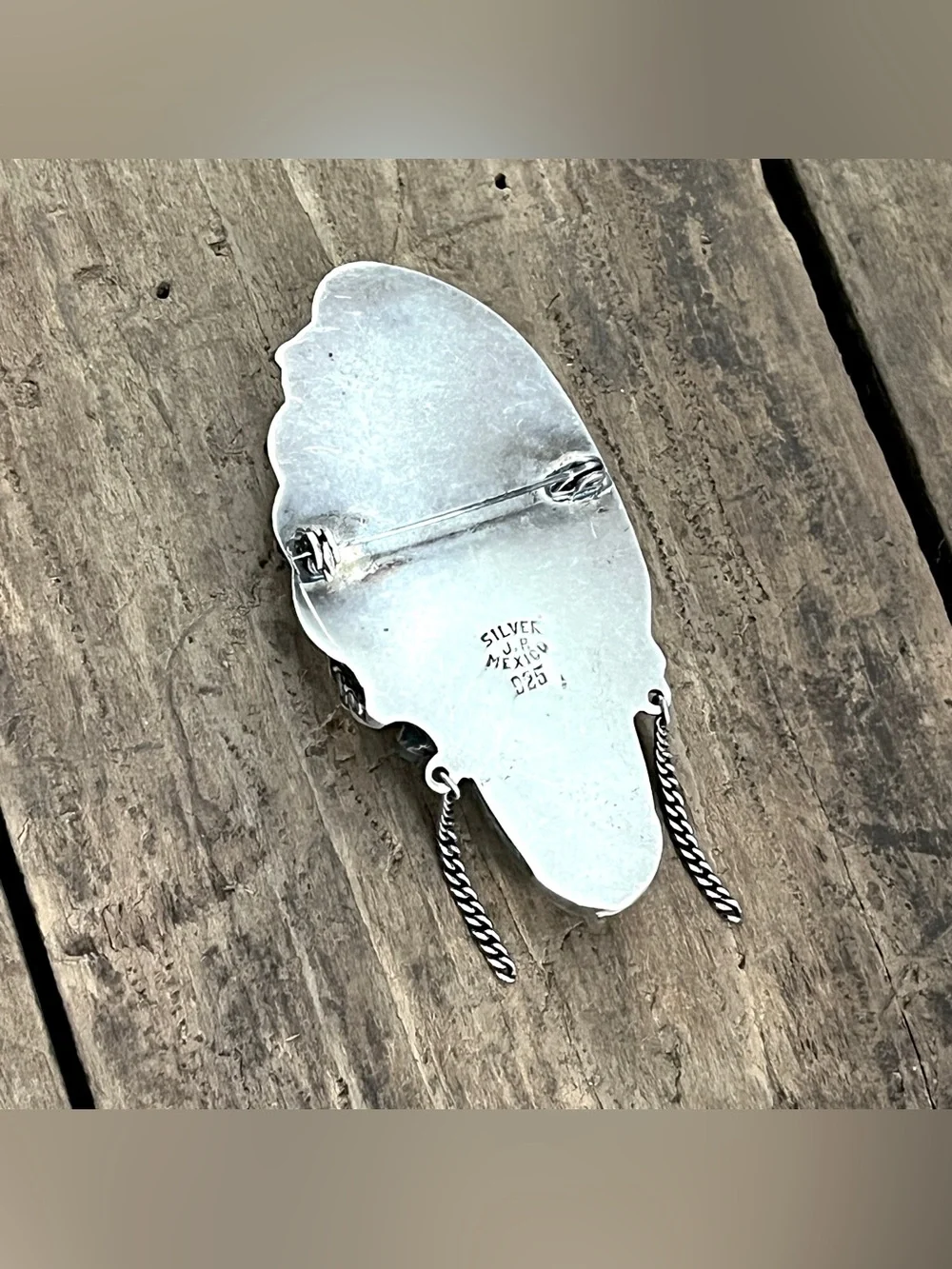 Vintage Mexican Sterling Silver Green Onyx Carved Mask Face Brooch Pin Repousse